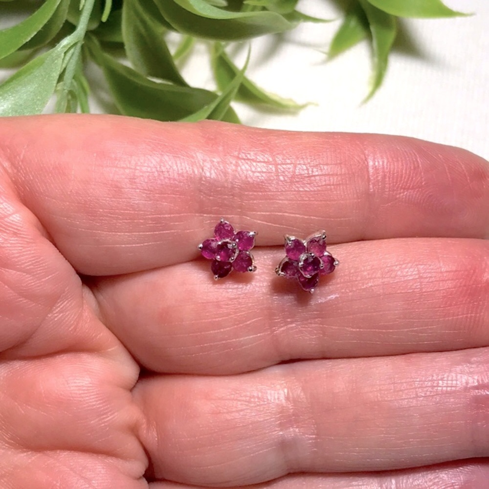 Lovely Ruby Pierced Post Earrings - image 4